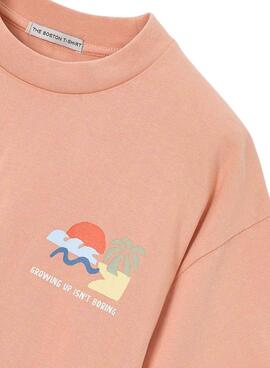 T-shirt Mayoral Hibou Barcelone soleil et plage corail pour garçon