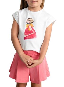 T-shirt Mayoral Modèle blanc pour fille