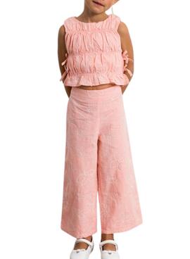 Ensemble de mairesse brodé rose pour fille