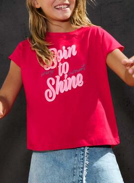 T-shirt Mayoral Shine rose fuchsia pour fille