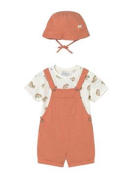 Ensemble avec salopette Mayoral Caméléon orange pour garçon