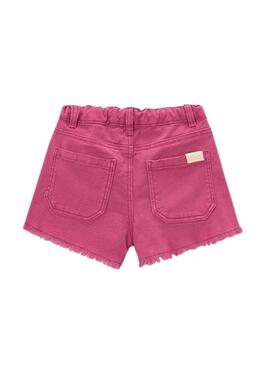 Shorts Mayoral en sarga fucsia pour fille.