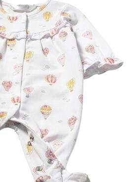 Ensemble de deux grenouillères longues multicolores Mayoral pour nouveau-né.