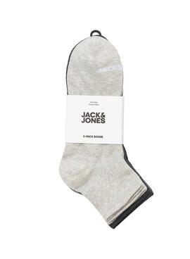 Paquete de calcetines Jack and Jones Cluca gris para hombre