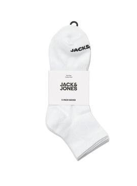 Paquete de calcetines Jack and Jones Cluca blancos para hombre.