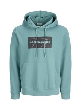 Sweat à capuche Jack and Jones Cole turquoise pour homme