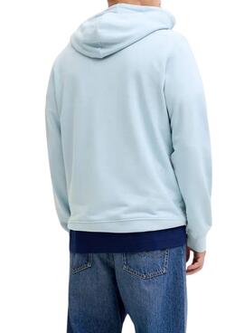 Sweat à capuche Jack and Jones Cole bleu pour homme