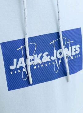 Sweat à capuche Jack and Jones Cole bleu pour homme