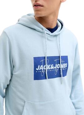 Sweat à capuche Jack and Jones Cole bleu pour homme