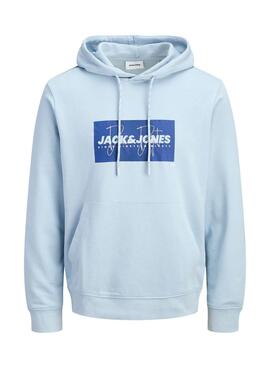 Sweat à capuche Jack and Jones Cole bleu pour homme