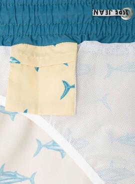 Maillot Pepe Jeans Shark jaune imprimé pour garçon