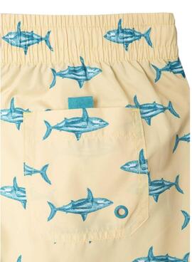 Maillot Pepe Jeans Shark jaune imprimé pour garçon