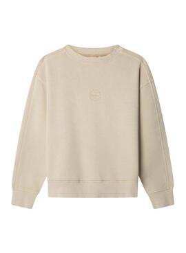Sweatshirt Pepe Jeans William beige pour enfant.
