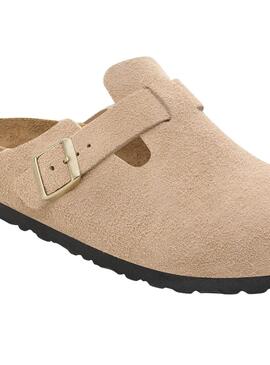 Sabots Birkenstock Boston beige pour femme