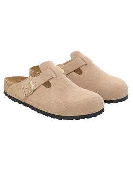 Sabots Birkenstock Boston beige pour femme