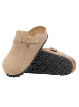 Sabots Birkenstock Boston beige pour femme