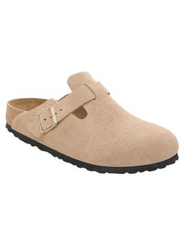 Sabots Birkenstock Boston beige pour femme
