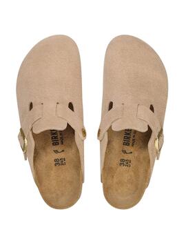 Sabots Birkenstock Boston beige pour femme