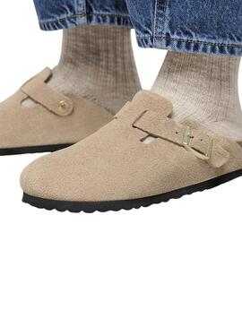 Sabots Birkenstock Boston beige pour femme
