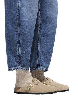 Sabots Birkenstock Boston beige pour femme