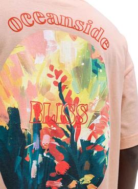 T-shirt Jack and Jones Montauk rose pour homme