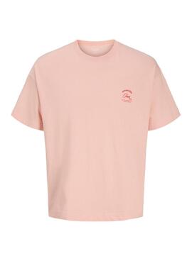 T-shirt Jack and Jones Montauk rose pour homme