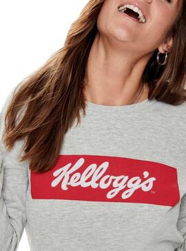 Sweat Only Kelloggs Gris Femme
