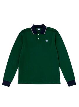 Polo North Sails LS Vert Homme