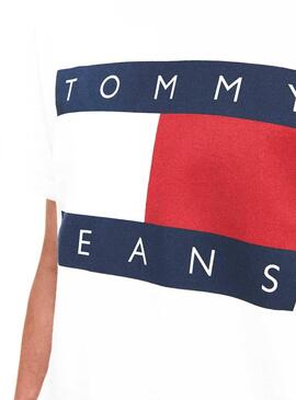 T-Shirt Tommy Jeans Big Flag Blanc Homme