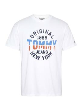 T-Shirt Tommy Jeans Essential Round Blanc
