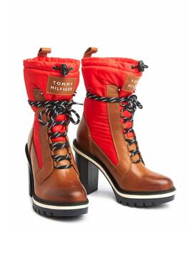 Boots Tommy Hilfiger Fun Nylon Rouge Femme