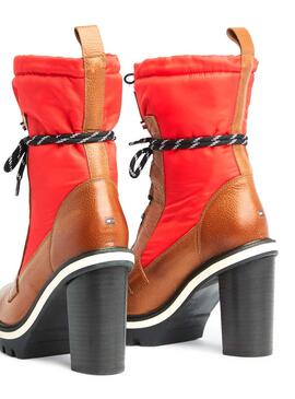 Boots Tommy Hilfiger Fun Nylon Rouge Femme
