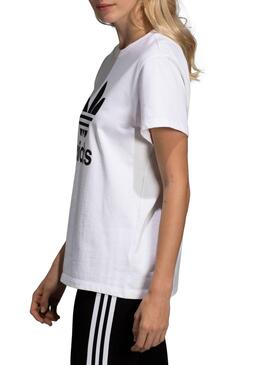 T-Shirt Adidas Trefoil Boyfriend Blanc Femme