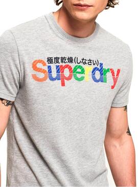 T-Shirt Superdry Retro Sport Gris Homme