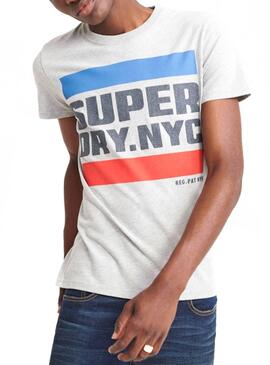 T-Shirt Superdry NYC Tab Gris Homme