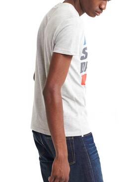 T-Shirt Superdry NYC Tab Gris Homme