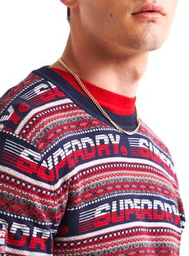 Pull Superdry Downhill Marine Jaquard Homme