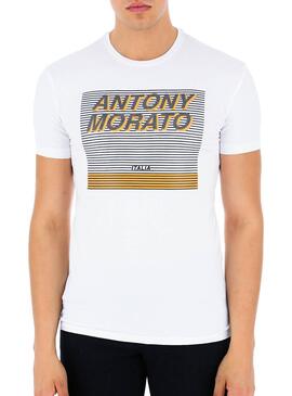 T-Shirt Antony Morato Stampa Blanc Pour Homme