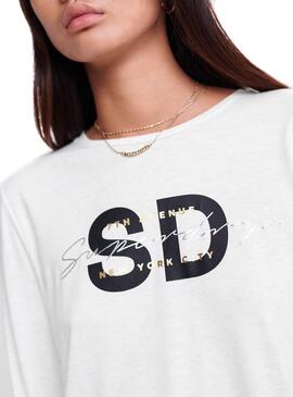 Top Superdry Graphic Blanc Femme