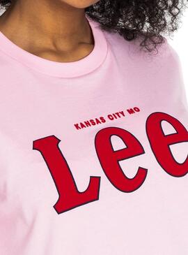 T-Shirt Lee Cansas Rose Femme