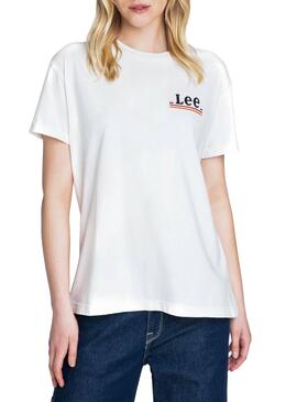 T-Shirt Lee Minilogo Blanc Femme