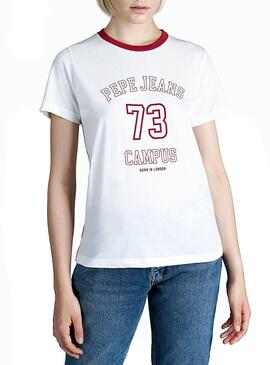 T-Shirt Pepe Jeans Makayla Blanc Femme
