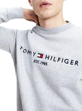 Sweat Tommy Hilfiger Logo Gris Pour Homme