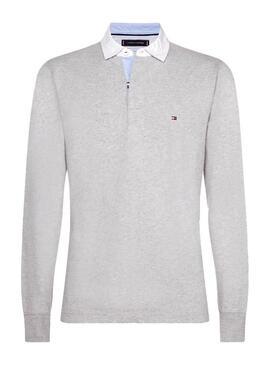 Polo Tommy Hilfiger Iconic Rugby Gris pour Homme