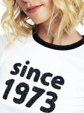 T-Shirt Naf Naf 1973 Blanc Pour Femme