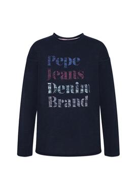 T-Shirt Jeans Pepe Marcia Marine Fille