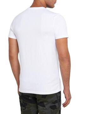 T-Shirt Jack and Jones Camo Blanc Homme