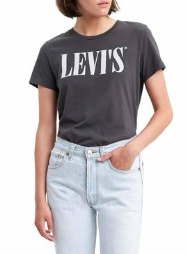 T-Shirt Levis 90S Serif Black Femme