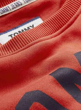 Sweat Tommy Jeans Essential Flag Rouge Homme