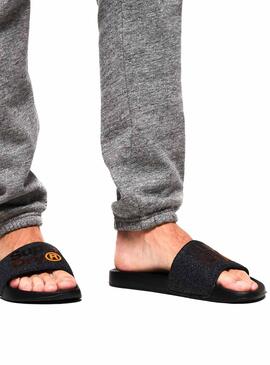 Tongs Superdry Lineman Pool Slide Noires